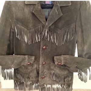 POLO  “67”RL palomino Suede Fringe Jacket in Brown